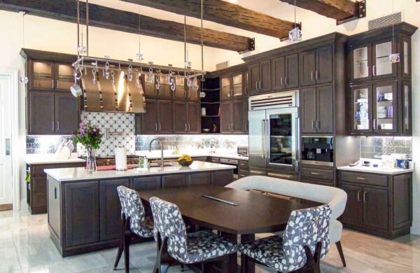 Custom kitchen cabinets and kitchen island