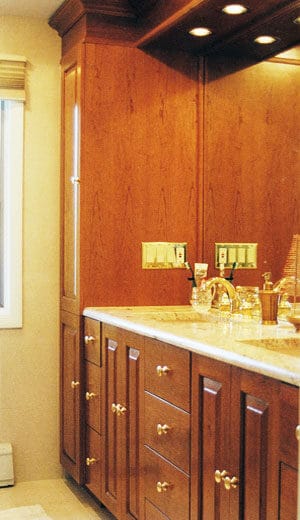 Custom bathroom vanity and linen closet